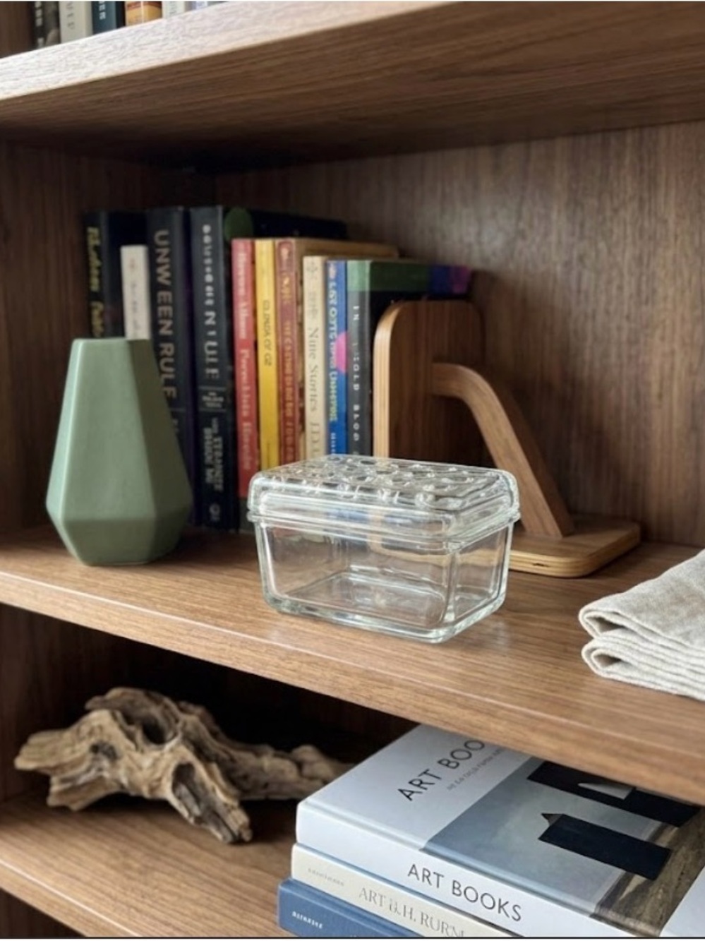 Vintage IKEA glass domino storage box